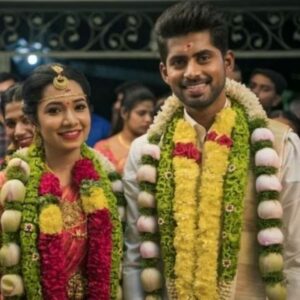 Wedding picture of Kathir and Sanjana