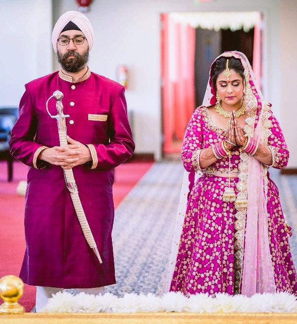 A Wedding day picture of Nitin and Rupam Kaur