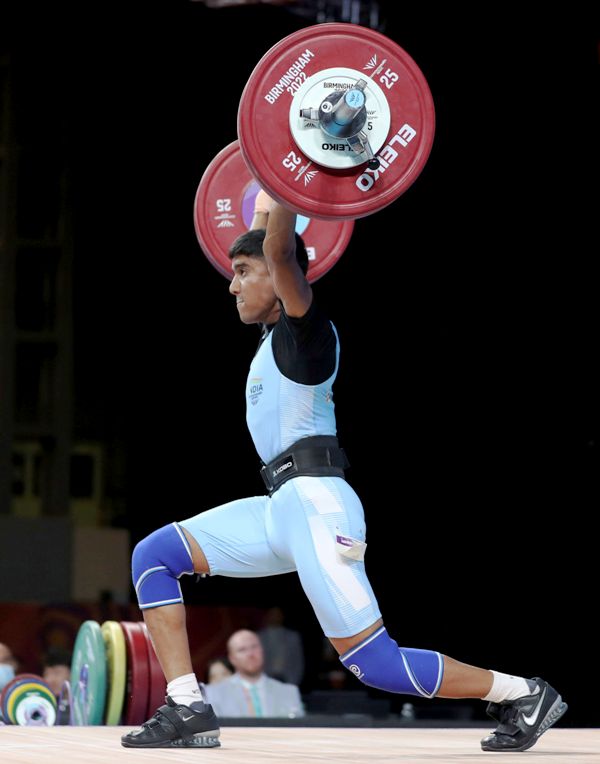 A picture of Sanket Mahadev Sargar at the Commonwealth Games 2022