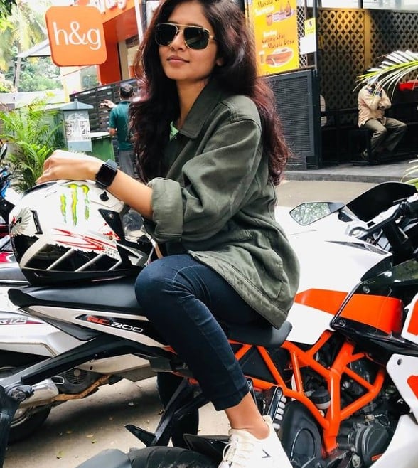 Akshata Kuki with her bike