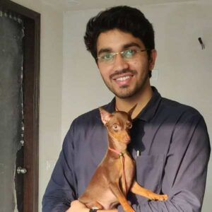 Aman Dhattarwal with his pet dog