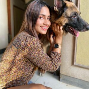 Anushka Luhar with her pet dog Gattu