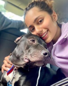 Anushka Luhar with her pet dog Tyson