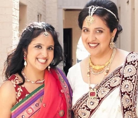 Aparna Shewakramani with her elder sister (right)