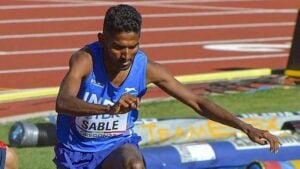 Avinash Sable at the World Athletics Championship in Eugene, Oregon