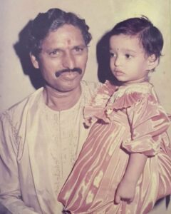 Childhood picture of Priya Bapat with her father
