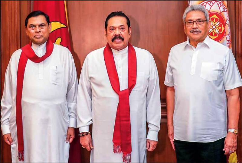 From left to right: Basil, Mahinda, and Gotabaya Rajapaksa