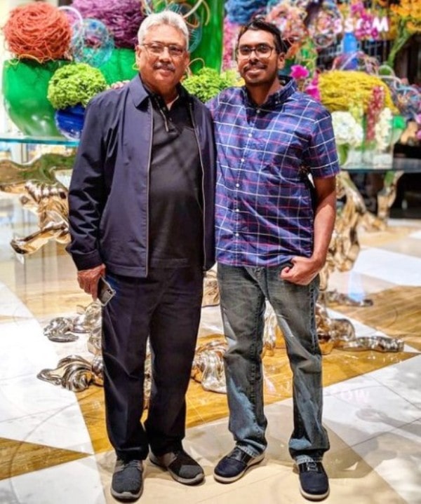 Gotabaya Rajapaksa with his son