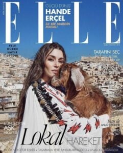 Hande Ersel on the cover of Elle magazine