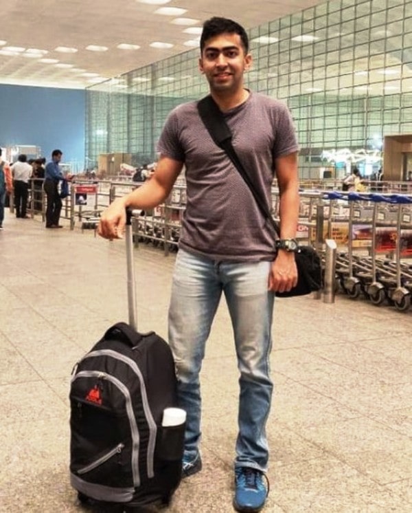 Harmeet Desai at the airport
