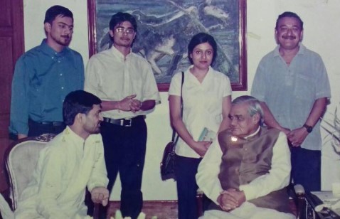 Jaiveer Shergill (standing second from left) during his meeting with the Prime Minister of India in 2000