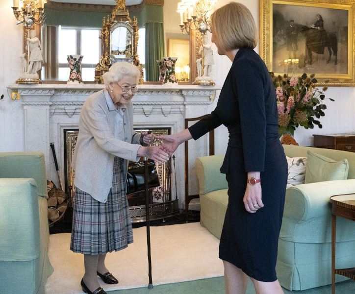 Liz Truss meeting Queen Elizabeth II after becoming the 56th Prime Minister of England