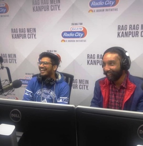 Major DP Singh giving interview at Radio City Kanpur