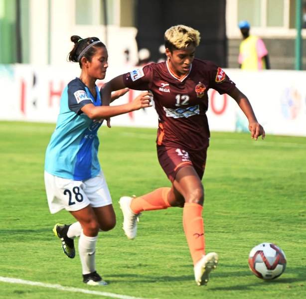 Manisha Kalyan during a match in the 2022 Indian Women's League