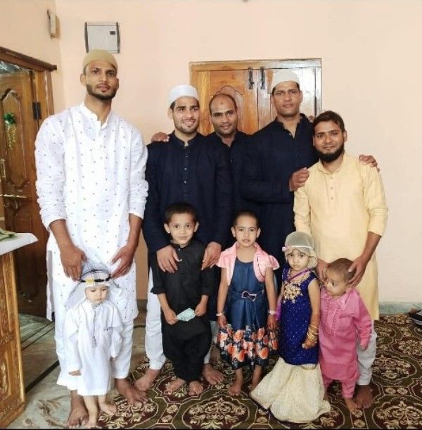Mohammad Hussamuddin with his family