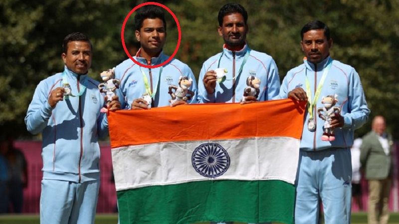 Navneet Singh with his team after winning the 2022 CWG