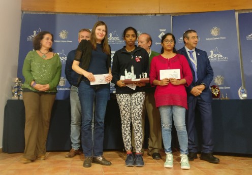 R Vaishali after being chosen as the Best woman player at Sunway Sitges International Chess Festival in 2018