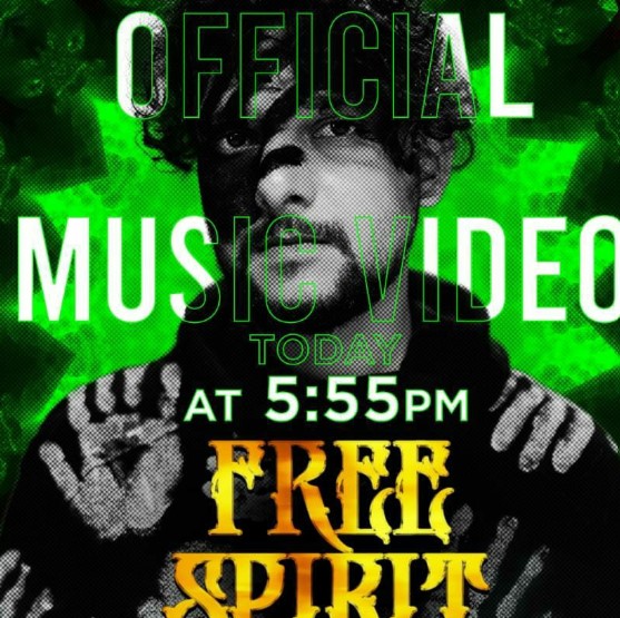 Rakesh Adiga on the poster of the music video Free Spirit in 2021