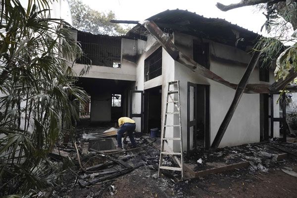 Ranil Wickremesinghe's house which was attacked by the mob