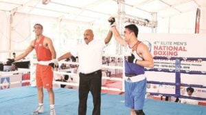 Rohit Tokas at the 4th Elite Men's Boxing Championship 2019