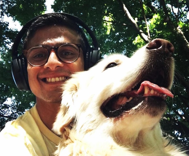 Saurav Ghoshal with his pet dog Cooper
