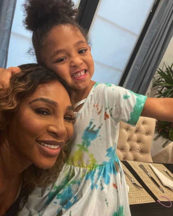 Serena Williams with her daughter Olympia