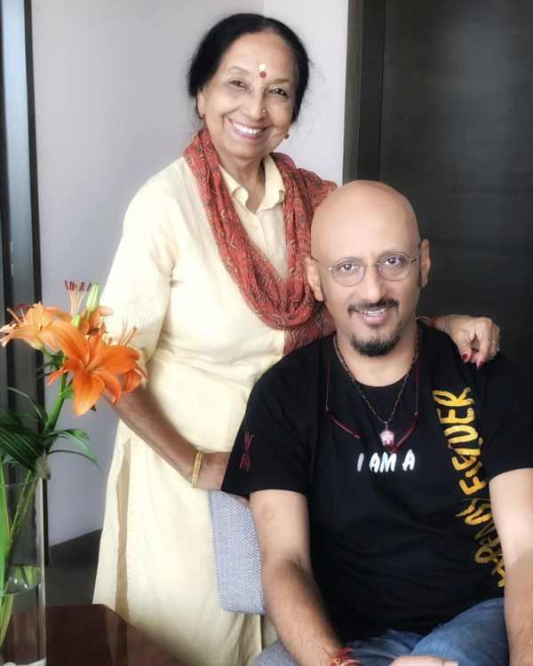 Shantanu Moitra with his mother