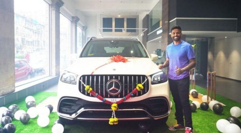 Suryakumar Yadav posing with his Mercedes Benz GLS