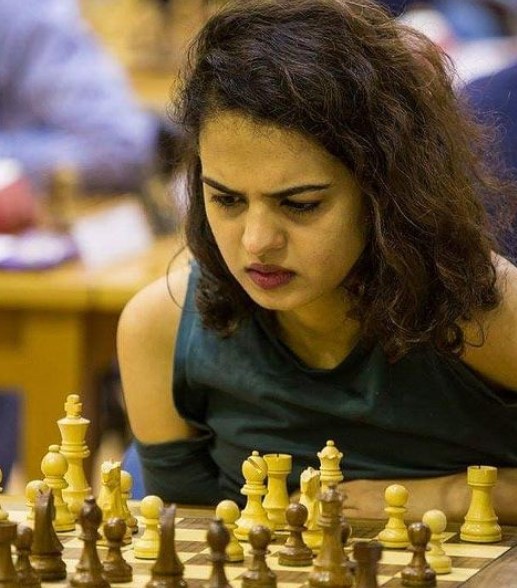 Tania Sachdev while competing in a chess match