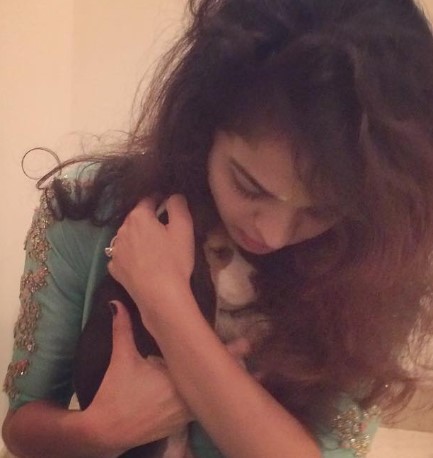 Tania Sachdev with her pet dog