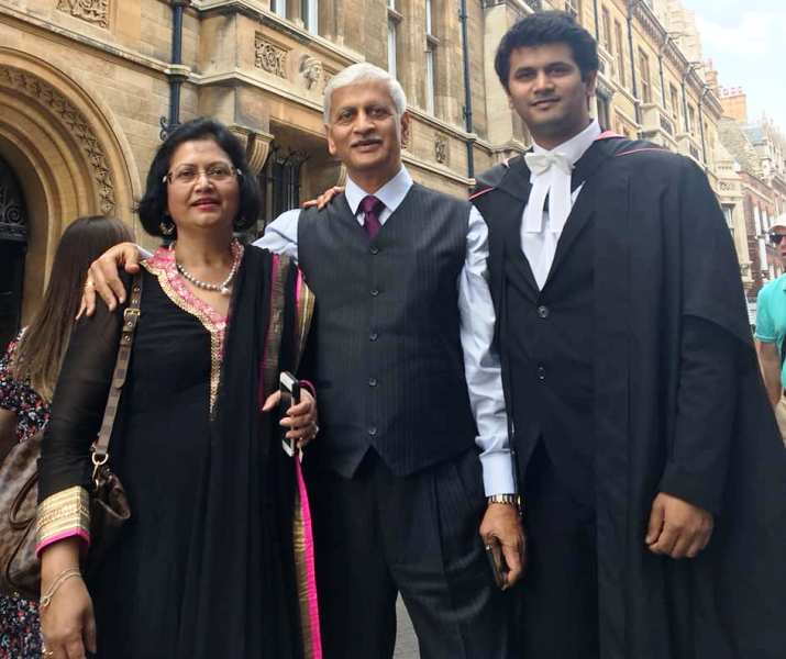 U. U. Lalit with his wife, Amita Lalit, and son Shreeyash Lalit