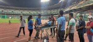 Amoj Jacob suffered an injury during the men's 4x400m relay at the National Inter-State Senior Athletics Championship