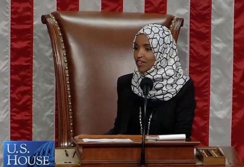 A photo of Ilhan Omar at the House of Representatives