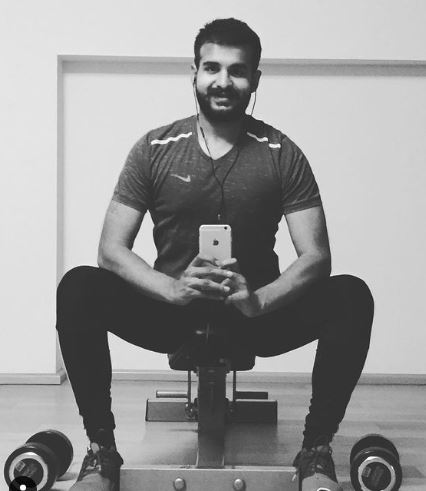 Abbas Ansari during his workout session