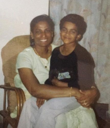 An old photo of P. T. Usha with PV Sindhu