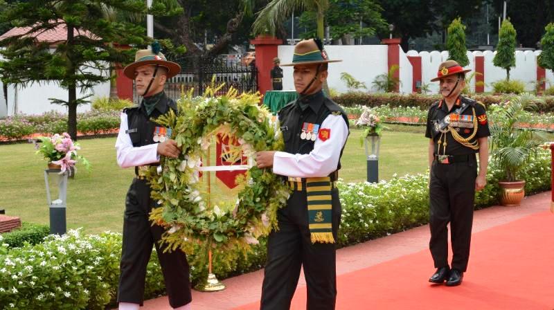 Anil Chauhan during the Wreath Laying Ceremony as the GOC of the Eastern Command of the Indian Army
