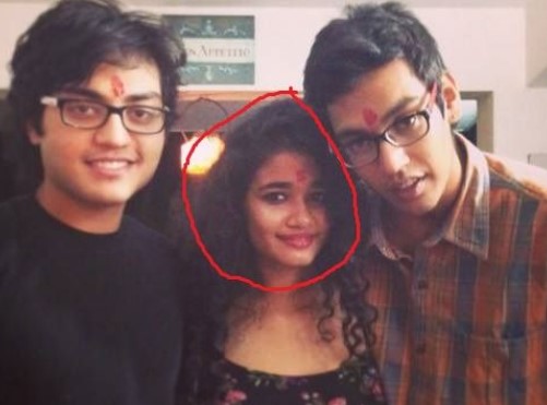 Anuradha Patel's son and daughter, Maryam (middle)