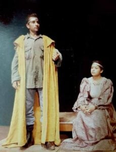 Jaineeraj Rajpurohit in a still from the theatre play Hamlet at the University of Rajasthan