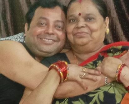 Jeetu Gupta with his mother