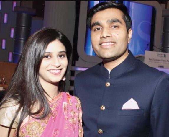 Paridhi Adani with her husband