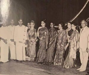 Leela Samson's (fourth from left) Arangetram ceremony in 1970