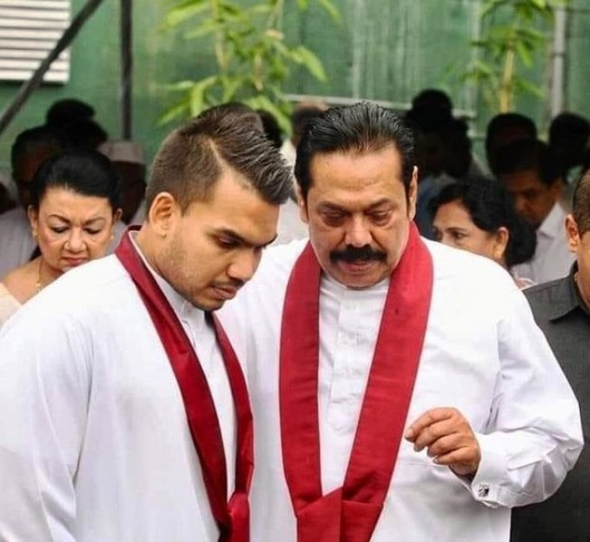 Mahinda Rajapaksa with his eldest son Namal