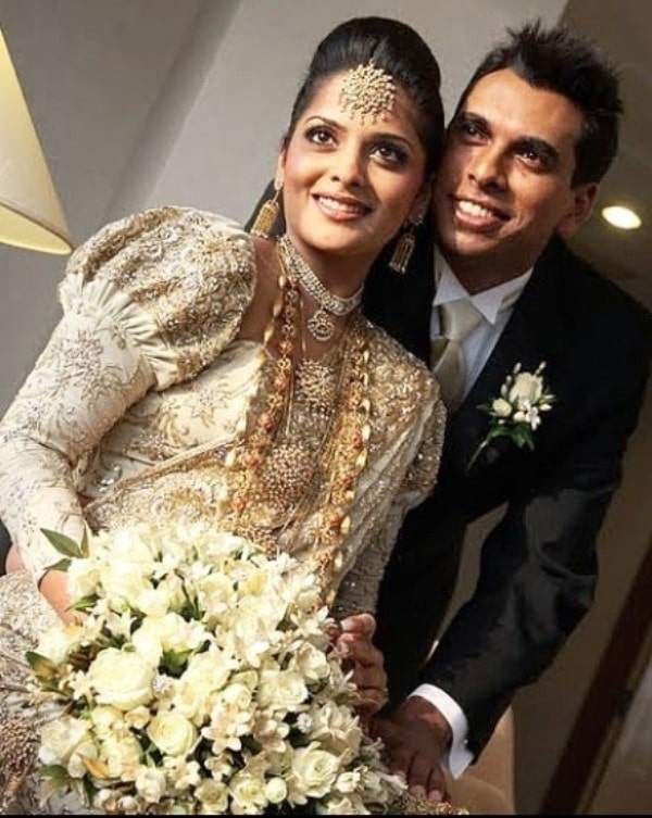 Manoj Rajapaksa with his wife