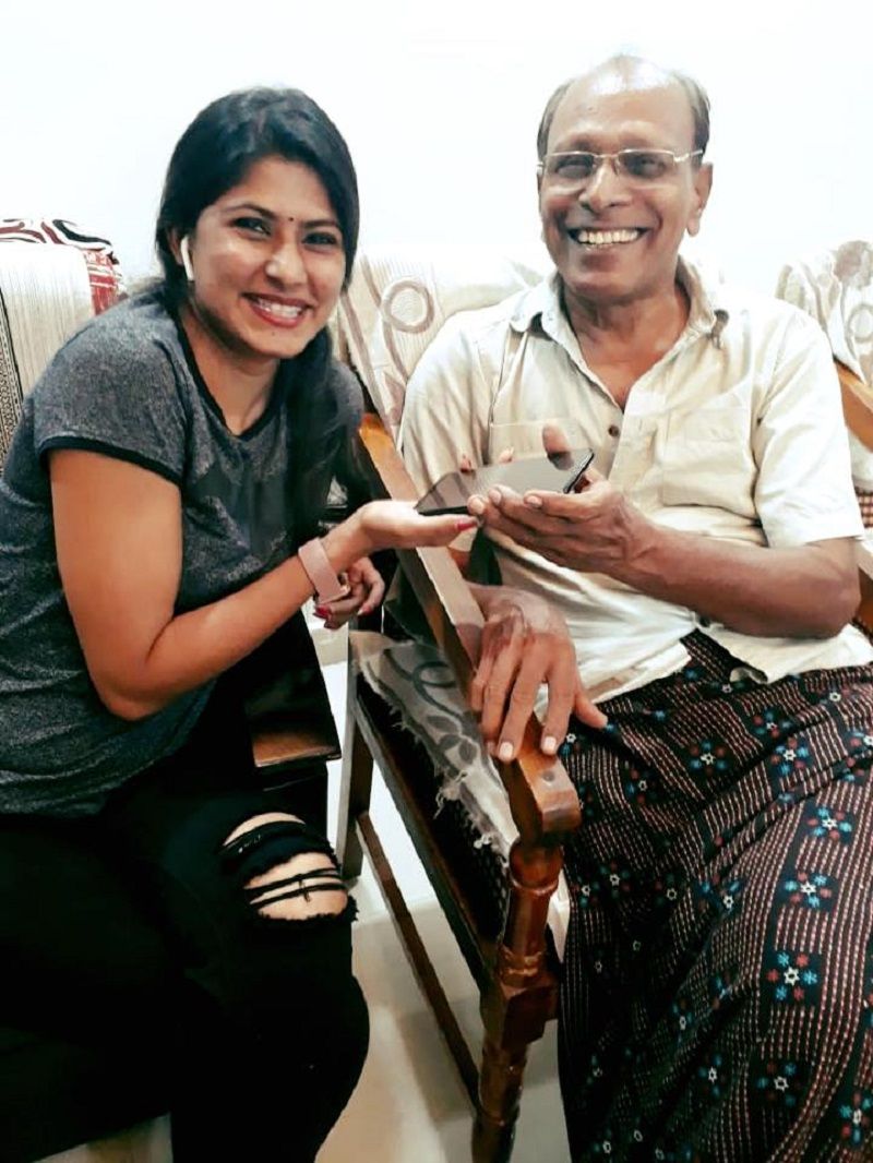 Neha Chowdary with her father