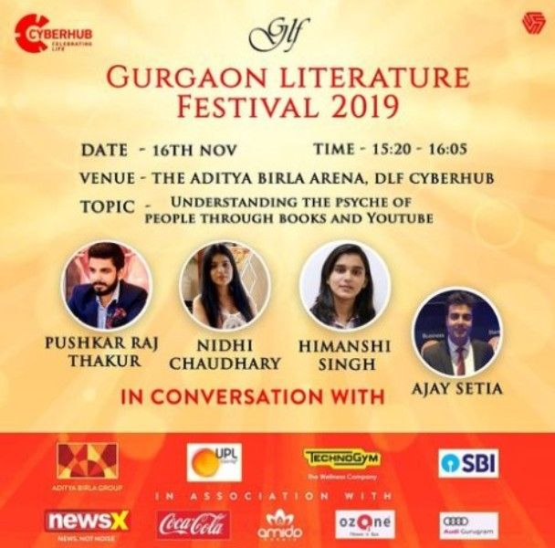 Nidhi Chaudhary appeared as a speaker at the Gurgaon Literature Fest 2019