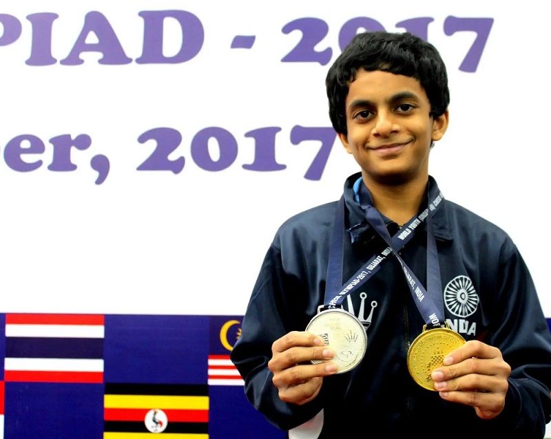 Nihal Sarin after winning World Youth Chess Olympiad 2017