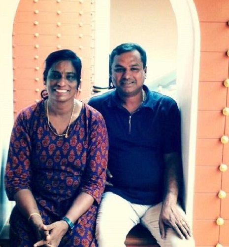 P. T. Usha and her brother Pradeep