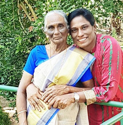 P. T. Usha and her mother