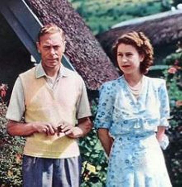Queen Elizabeth II with her father