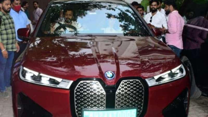 Riteish Deshmukh driving his BMW electric car